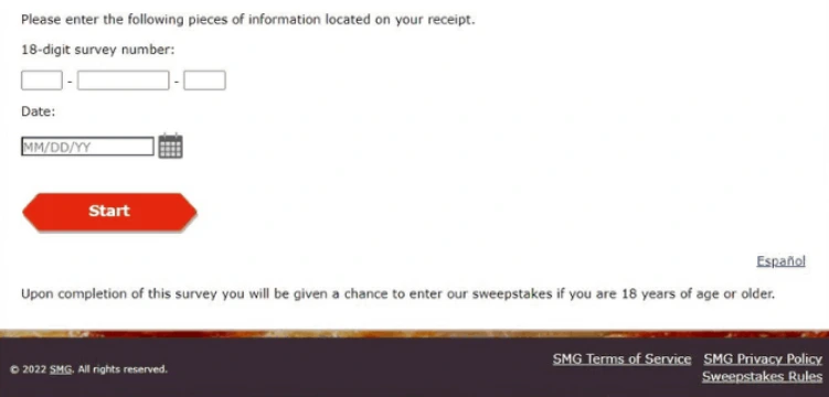 Customer completing the Caseysfeedback survey on a laptop